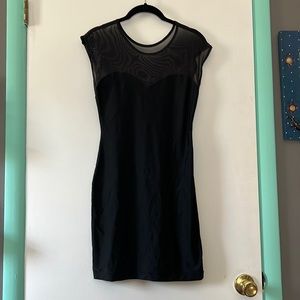 Mini black and sheer club dress